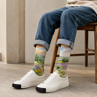 Chaussettes de sport personnalisées OEM sans couture, respirantes, à séchage rapide, absorbant la transpiration, résistantes aux déchirures, imprimées, chaussettes d'automne