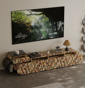 Mobile TV Moderno Italiano Estensibile in <span class=keywords><strong>Legno</strong></span> con Armadietto Contenitore da Terra per Camera da Letto e <span class=keywords><strong>Soggiorno</strong></span>, in <span class=keywords><strong>Legno</strong></span> <span class=keywords><strong>Massello</strong></span>, Adatto a TV fino a 65 Pollici - Product Image 3