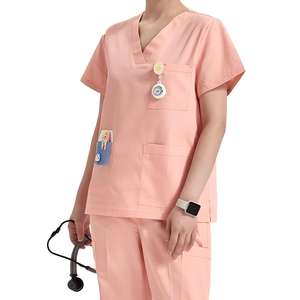 Conjunto de Uniforme para Barbería, Pantalón Estilo Cargo de Polialgodón con Inserciones de Malla, Cuello Mao, Múltiples Bolsillos, Resistente a las Manchas - Product Image 2