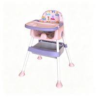 Chaise haute multifonctionnelle pour bébé avec dossier en forme d'aile, base coulissante, chaise haute pour enfants à domicile