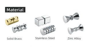 Poignée de porte de douche en acier inoxydable satiné 304, poignée de porte coulissante pour porte de douche, bouton à une face, quincaillerie de salle de bain - Product Image 4