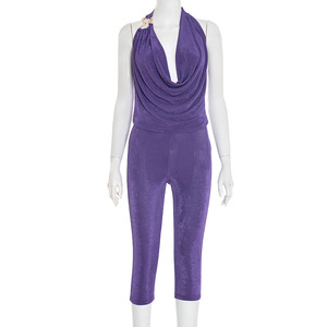 GX-Fall Vêtements pour femmes: Haut dos nu sexy à boucle de cou avec <span class=keywords><strong>ensemble</strong></span> moulant - Product Image 2