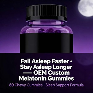 Gomitas de Melatonina de Marca Privada OEM, para Dormir, Belleza, Apoyo a la Memoria, Sin Azúcar, Sabor a Uva, Suplemento Inmunológico para Adultos - Product Image 5