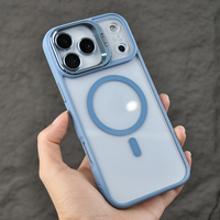 Étui magnétique transparent pour iPhone 17 Pro Max 17 Air 17 Plus – Coque de téléphone portable transparente avec cadre métallique pour appareil photo et films de protection d'objectif