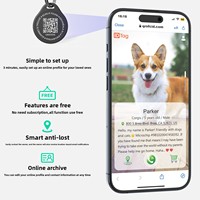 Étiquette d'identification pour animaux de compagnie intelligente, scannable, multilingue, avec code QR, en ABS léger, simple, anti-perte pour chiens, pour les promenades en extérieur