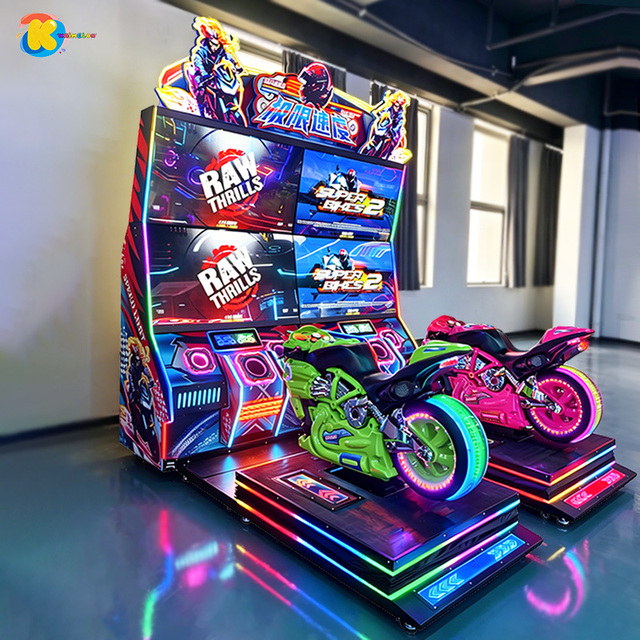 Luxury 2 Players Arcade Motorcycle Racing Game Machine Coin Operated Motorbike Simulator Video Game for Game Room Center