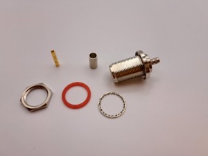 Conector Coaxial Hembra Tipo N de Alta Calidad, 50 Ohmios, Conectores RF de Crimpado RG58/195, 60-C00V2, Taiwán - Product Image 2