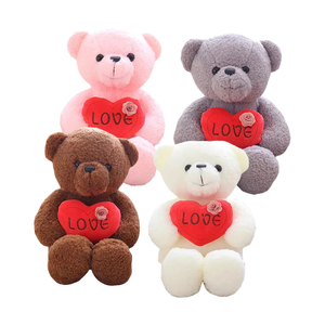 Orsacchiotto di <span class=keywords><strong>Peluche</strong></span> con <span class=keywords><strong>Cuore</strong></span> Ricamato, Giocattolo Morbido per San Valentino, Regalo in Bulk - Product Image 1