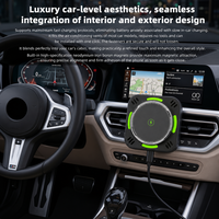 Chargeur de voiture sans fil magnétique 15W PD/QC3.0 Type-C avec écran LED et protection ignifuge pour téléphones mobiles