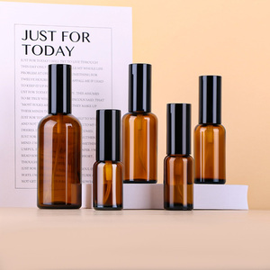 Bouteilles en verre ambré personnalisables <span class=keywords><strong>de</strong></span> 15ml/50ml/100ml Tête <span class=keywords><strong>de</strong></span> pompe <span class=keywords><strong>de</strong></span> pulvérisation à brume fine pour <span class=keywords><strong>l</strong></span>'emballage <span class=keywords><strong>de</strong></span> cosmétiques <span class=keywords><strong>de</strong></span> distribution <span class=keywords><strong>de</strong></span> lotion d'essence - Product Image 3
