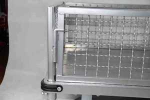 durable fixed mesh fence four wheel cart warehouse cargo moving <b>trolley</b> logistics delivery haul hand cart - Product Image 5