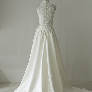 ชุดแต่งงานคริสตัลผ้าโปร่งปักลายลูกไม้ยาวถึงพื้นสำหรับ RL292สวยงาม - Product Image 5