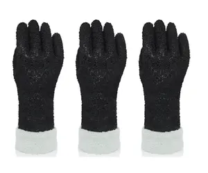 YULAN DPV207 vente en gros anti-dérapant doux confort ajustement gantelet chaud épais doublure laine d'agneau tissu PVC entièrement revêtement gants