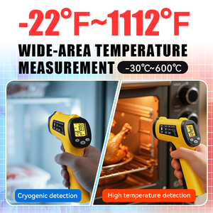 Nhiệt độ cao không tiếp xúc nhiệt kế hồng ngoại 32 ~ 400 độ C laser công nghiệp báo động kỹ thuật số Nhiệt kế ABS OEM - Product Image 3