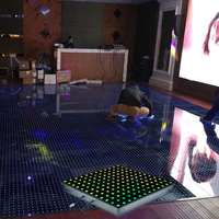 Plancher de danse LED à pixels pour DJ, 50*50*7cm, éclairage extérieur, disco, vidéo numérique, plexiglas, scène de mariage, IP65, 15W, vert, rouge