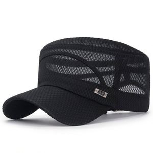 Wholesale <b>Summer</b> New Full Net <b>Flat</b> Top Sun Hat Outdoor Men Dress Mesh Camp Hat Sports <b>Cap</b> for Men - Product Image 2