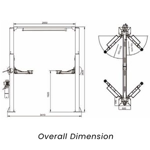 Elevador de Autos de 4200 kg de Capacidad, Elevador de Vehículos de 2 Postes, Equipo Electrohidráulico Portátil de Dos Postes - Product Image 6