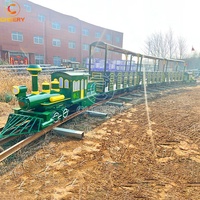 Nouveau train électrique miniature pour enfants, manège de parc d'attractions, train sur rail, manèges pour enfants, train sur rail avec 2 locomotives