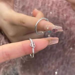 <b>Silver</b> Color Hollowed-out Heart Shape Open <b>Ring</b> Cute Fashion Love Jewelry Girl Gifts <b>Adjustable</b> Open Size <b>Ring</b> - Product Image 6