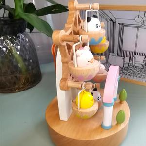 Nouveautés : Boîte à musique en bois avec animaux, jouets éducatifs, décoration, mini-cadeaux musicaux à manivelle en bois pour enfants, garçons et filles - Product Image 4