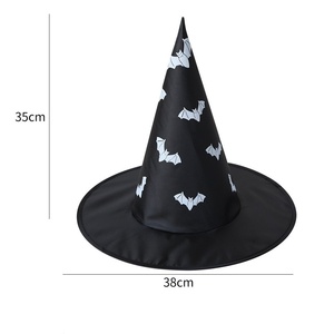 Chapeau de Sorcier d'Halloween pour Enfants et Adultes, Chapeau de Magicien Noir Pointu en Tissu Oxford, Chapeau de Sorcière pour Bal Masqué et Fête Déguisée - Product Image 4