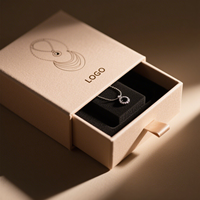 Cajas de Joyería de Cartón de Moda, Caja con Cajón Personalizada, Inserto de Espuma, Grabado en Relieve, Biodegradable, Ecológico, Embalaje Elegante