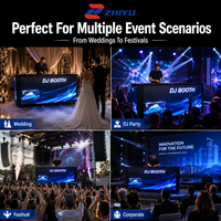 Zhiyu Mobile Foldable DJ Booth avec panneau mural vidéo LED P2.6, étanche IP65, luminosité 5000 cd, CMS intégré pour soirées nocturnes
