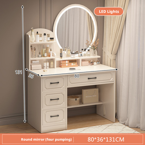 Hiện Đại Trung Quốc Đồ Nội Thất Sang Trọng Đơn Giản Gỗ Trang Điểm Bàn LED Gương Bảng Điều Chỉnh Ánh Sáng Bàn Trang Điểm Cho Phòng Ngủ Vanity Khách Sạn Sử Dụng MDF - Product Image 4