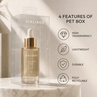 Boîte d'emballage transparente en PET avec languette suspendue personnalisée, fabrication sur mesure, étui cosmétique haute transparence pour produits de beauté B2B