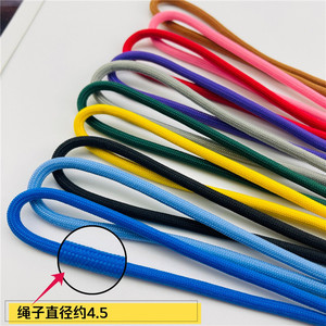 Cordon court en corde ronde de 4,5 mm de couleur unie avec crochet pour porte-clés, carte d'identité, accessoire de téléphone - Product Image 3