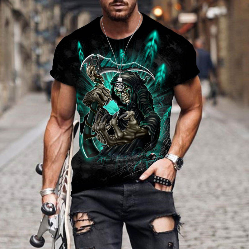 Camiseta personalizada diseño 3D Heavy Metal Skull camisetas para