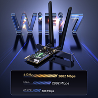 Kartu Jaringan Nirkabel EP-BE9726 PCIe Wi-Fi 7 3000Mbps, Tri-Band 6.5Gbps, Bluetooth 5.4, Latensi Rendah, untuk Gaming, Penggunaan Industri