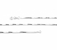 Bijoux en Argent 925 Chaîne en Argent Sterling Serpent Rond Torsadé 1.2mm Collier 5.26 Grammes 45cm