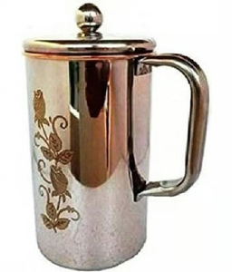 Jarra de Agua de Cobre Hecha a Mano con Tapa – Jarra para Bebidas con Grabado Floral Vintage para Cocina, Comedor y Uso Doméstico - Product Image 5