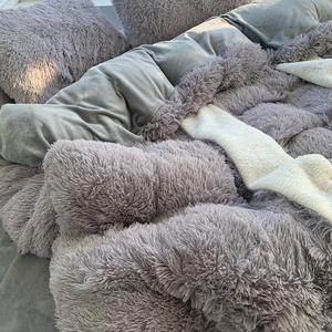 IDOTEX luxe 4 pièces ensemble de literie nouveau <span class=keywords><strong>rose</strong></span> Boho imprimé oreillers couette avec oreilles de <span class=keywords><strong>lapin</strong></span> en peluche moelleux luxe couette couvre - Product Image 4