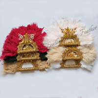 Éventail en plumes de dinde teintes et moelleuses de 45 cm pour la danse, idéal pour les spectacles de carnaval, les fêtes et la décoration - Offre spéciale