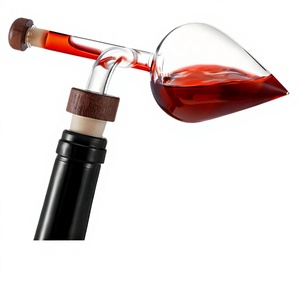 Aireador de Vino de Vidrio Borosilicato Soplado a Mano JY JY-A8795, Portátil, Multifuncional, Duradero, Estilo Americano, Vertedor de Botellas de Vino Tinto - Product Image 4