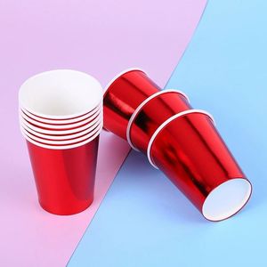 250ML Gold Plated Rainbow <b>Disposable</b> Paper Cup Wholesale Custom Party <b>Tableware</b> Paper Cup - Product Image 5