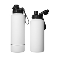 Échantillon disponible - Bouteille sportive en acier inoxydable blanc de 32 oz, à double paroi isolée