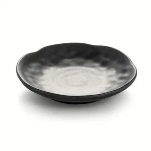 Black melamine round soup plate plastic unbreakable kids plates