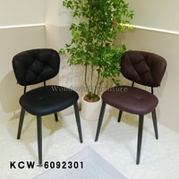 Chaise de salle à manger moderne en cuir PU, avec dossier capitonné à boutons diamant, vente en gros d'usine, pour la maison, les restaurants et les hôtels
