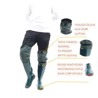 รองเท้าบูท PVC กันน้ำกันน้ำสำหรับผู้ชายผู้หญิง,รองเท้าบูทลุยน้ำแบบลุยสะโพกสำหรับล่าสัตว์กันฝน