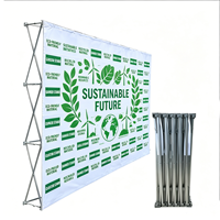 Stand d'exposition pop-up personnalisé 10 pieds avec toile tendue, cadre en aluminium robuste, occultant