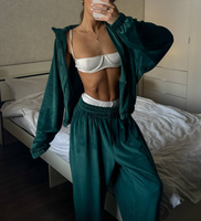 Ensemble survêtement sport zippé personnalisé avec logo 2026, survêtement décontracté pour femme, pantalon de survêtement et sweat-shirt oversize