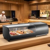 Vitrine réfrigérée pour sushis, vitrine incurvée en verre, refroidisseur LED, contrôle numérique de la température pour restaurant