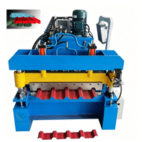 Mesin Pembentuk Gulungan Lembaran Atap Logam Trapesium 5 Rib dengan Kontrol PLC, Lini Pembentukan Profil Trapesium