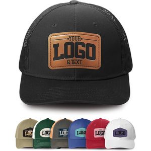 Gorra de camionero personalizada con malla trasera, unisex, estilo béisbol, con detalle de parche con logo bordado - Product Image 2