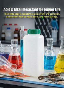 Botella Cuadrada de Boca Ancha de 1L, HDPE, Cuello de 60mm con Graduación, para Envasado de <span class=keywords><strong>Polvo</strong></span> y Líquidos Espesos - Product Image 5