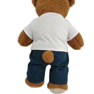 T-shirt uni en coton blanc pour ours en peluche, convient à la plupart des ours en peluche de 14 à 18 pouces - Product Image 2