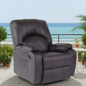 Fauteuil inclinable électrique et manuel moderne en cuir, pivotant, avec <span class=keywords><strong>repose</strong></span>-pieds et fonction bascule, idéal pour personnes âgées, hôtels, maisons et bureaux - Product Image 2